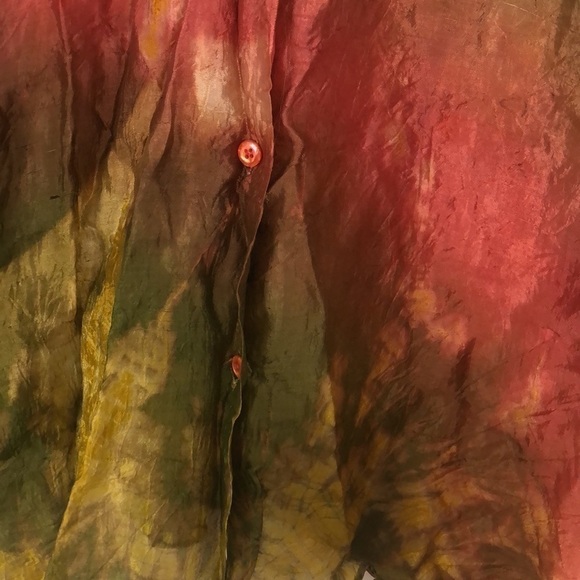 BOOM 1990’s OVERSIZED TIE DYE CRINKLE RAYON SHIRT BLOUSE ONE SIZE - Picture 4 of 9